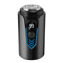 Mini Portable Shaver Men's Beard Trimmer With Floating Heads & Digital Display Titanium Trim