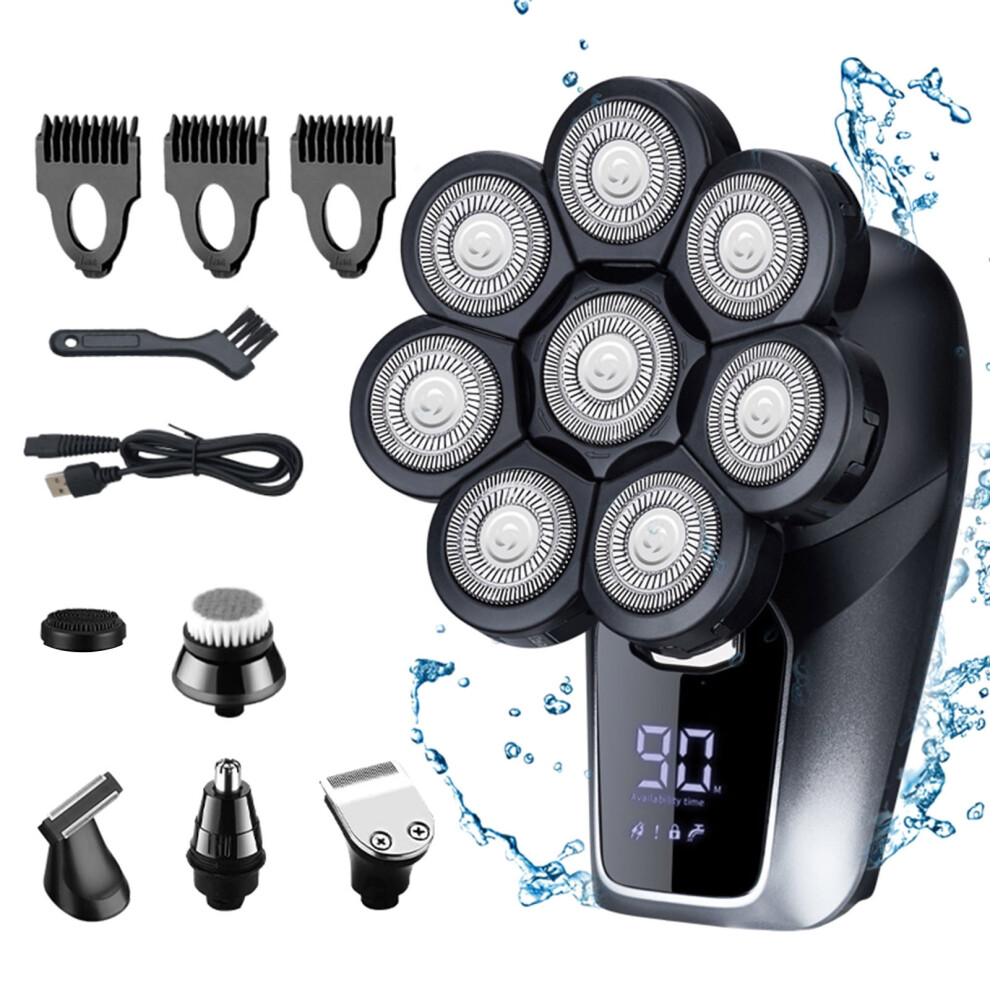 Upgrade 6 in 1 Electric for Razor Bald for Head Shaver for Men IPX6 Glass Waterp