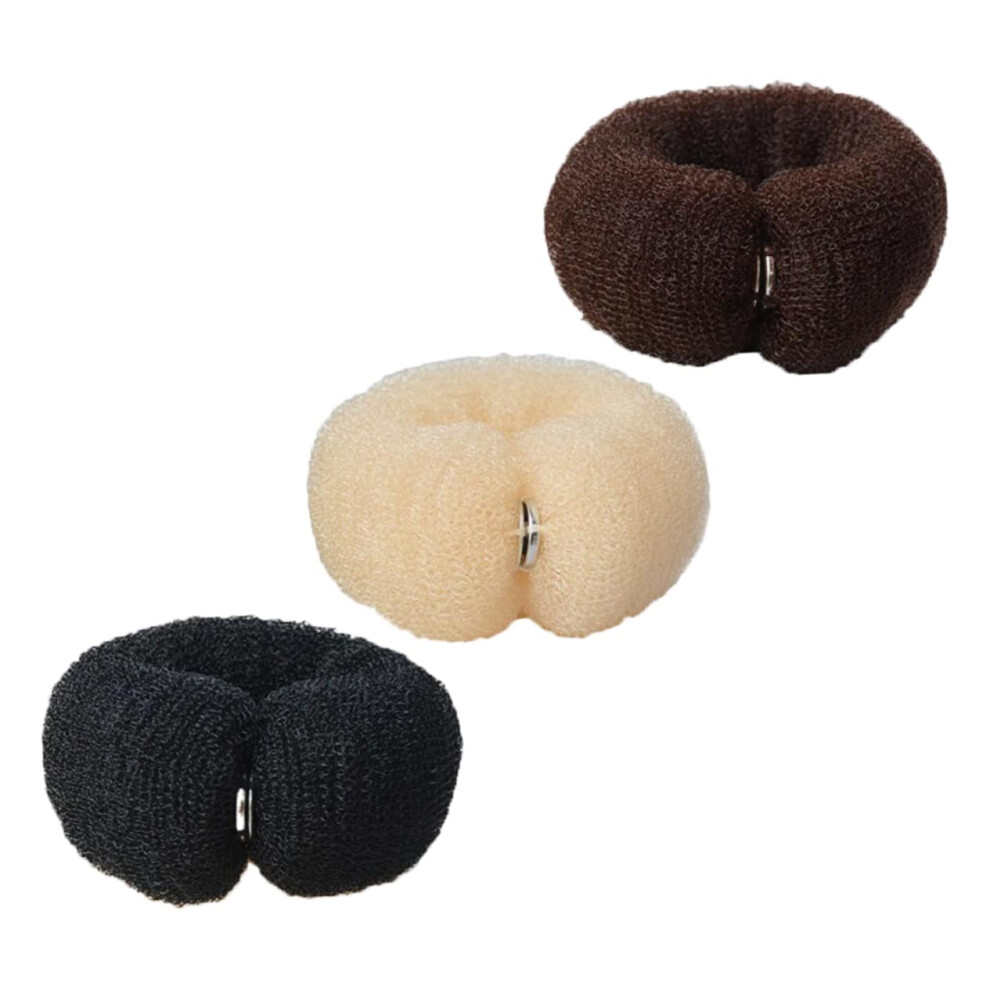 Unisex Hair Bun Maker For Women, 6Pcs Elastic Donut Bun Shaper Adds Volume Instantly For Elegant Updos