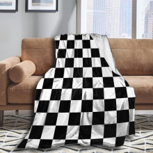 Soft Throw Blanket for Couch Blankets & Throws for Bed, Sofa for Women, Men (Race Checkerboard Checkered Black and White)