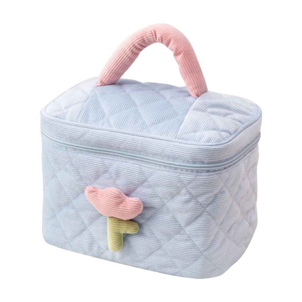 HKUKY Corduroy Makeup Bag, Cute Makeup Bag, Travel Toiletries Bag, Storage Bag, Large Capacity, Ladies And Girls Cosmetics Storage Bag