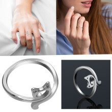 Adjustable Crochet Ring for Women & Girls, Compatible with Yarn Crafting, Cat Ears Design, Beginner Knitting & Crocheting