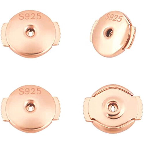 1 Box 2 Pairs Locking Earring Backs for Studs 925 Sterling Silver Secure Earring Backs Ear Nuts Safely