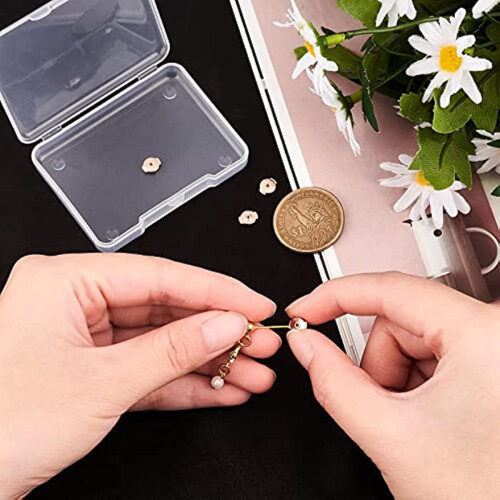 1 Box 2 Pairs Locking Earring Backs for Studs 925 Sterling Silver Secure Earring Backs Ear Nuts Safely 2