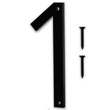 5 Inch Modern House Numbers for Outside, 3D Matte Black Weatherproof Address Numbers, Easy Install