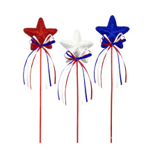 Patriotic Star Floral Arrangement, Red White Blue Silk Flowers, July 4th Centerpiece, Summer Table Decor, compatible with XunRui