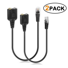 SUSUchens DOONJIEY 2/3.5mm to RJ9/RJ10 Mic/Headset Adapter Cable for Office Phone Style 2