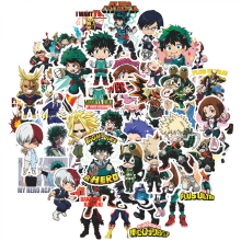 50Pcs Cute Cartoon My Hero Academia Vinyl Stickers for Kids, Waterproof Decals for Laptops, Bottles, Skateboards, Luggage, Gifts