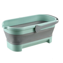 ZKCCNUK 17L Collapsible Mop Bucket with Handle, Space-Saving & Foldable for House Cleaning, Outdoor, Camping - Compatible with standard mops