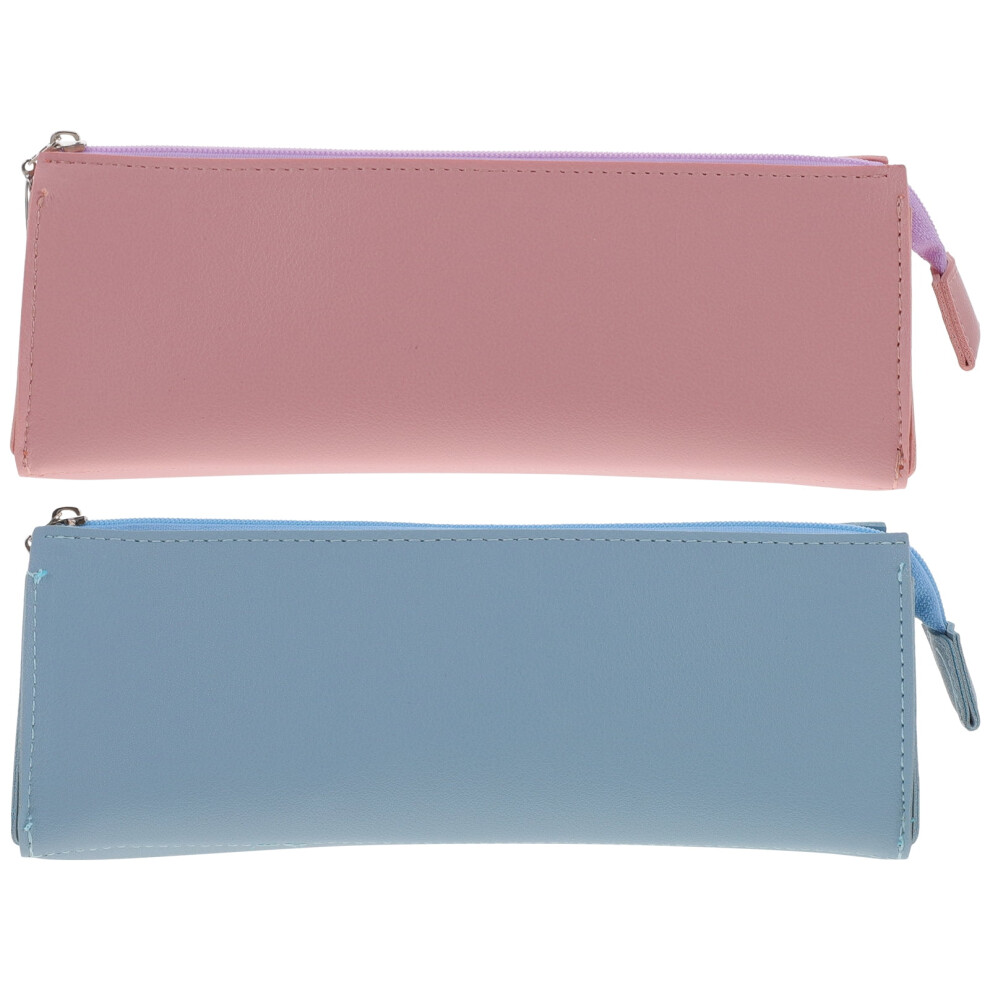 Makeup Bag Pen Organizer Students Pencil Holder Stationery Storage Minimalist Cosmetic Toiletry for Travel 2 Pcs