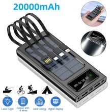 MDHAND 20000mAh Solar Charger Power Bank, Power Bank Outdoor Waterproof USB Portable Solar Battery Charger Solar Power Bank
