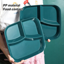 Dream Lifestyle Plastic Divided Plates, Reusable Large Tray for Kids Adults , Food-Grade Plates for School Office Home, Microwave & Dishwasher Safe