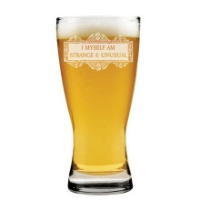 15 oz Beer Pilsner Glass I Myself Am Strange & Unusual Skulls Gift