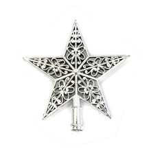 Cailmei Christmas Tree Hang Decoration Ornament Treetop Topper Silver Free Size