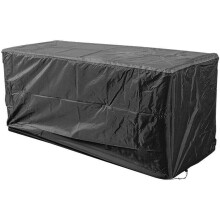 Waterproof Deck Box Cover 420D for Outdoor Storage Bench - 62"x30"x27" Black, Protects Against Rain, Wind, Snow