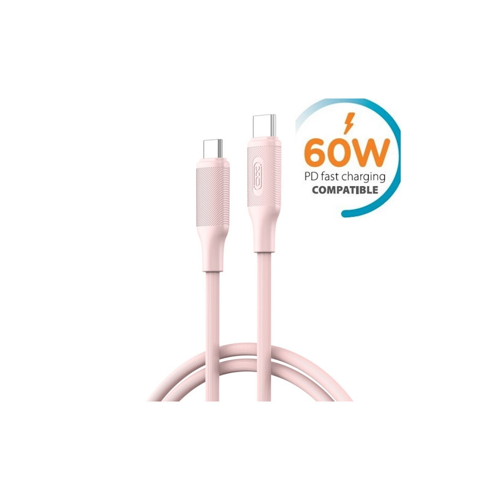 Fast Charging 60W Usb-C To Usb-C Pd Cable Compatible With Samsung, Compatible With Iphone 15/16 Pink 9558633708141