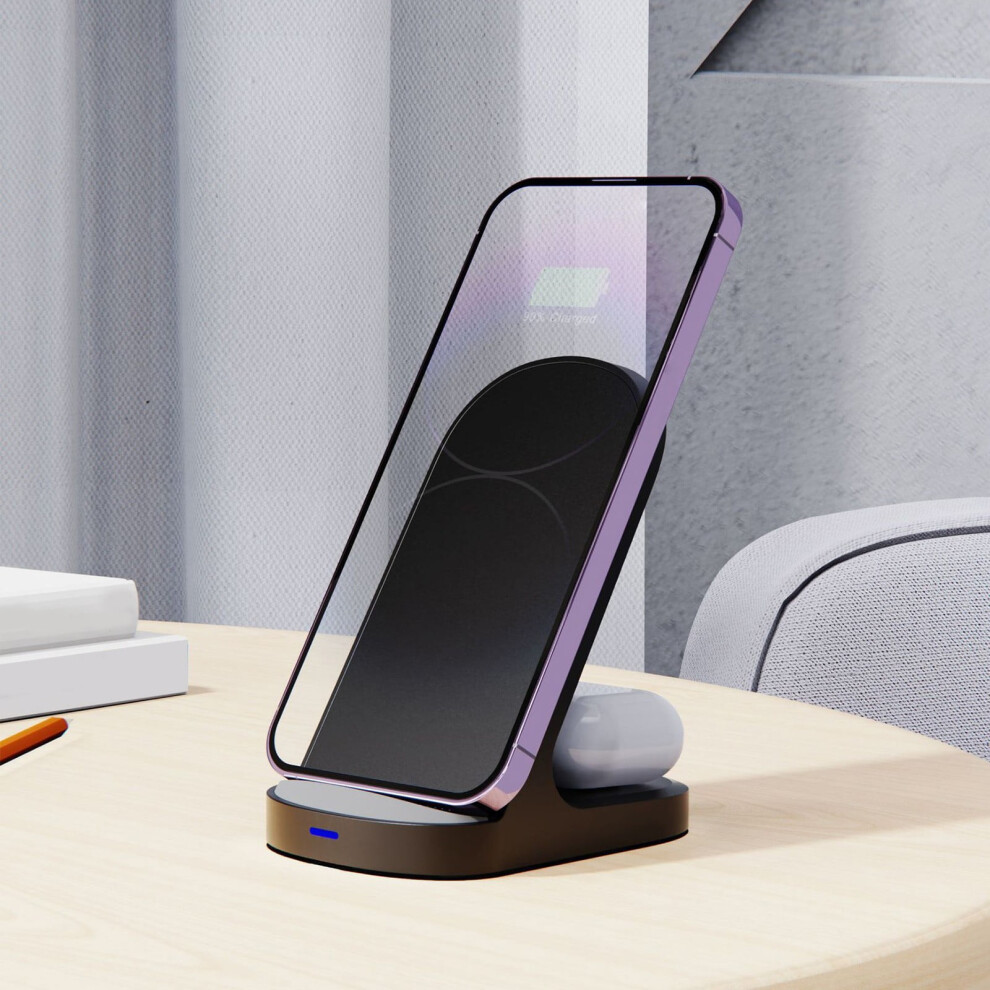 Wireless Charger, Two In One Wireless Charger Fast Charging 15W Mobile Phone Vertical Wireless Charging 9558633708332