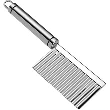 Crinkle Cutter Veggies Stainless Steel Crinkle Slicer with Hang Hole Wavy Chopper for Potato, Carrot, Etc