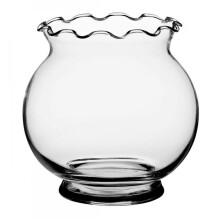 Fluted Glass Vase 5.5' Clear Glass Ivy Bowl for Elegant Tabletop Flower Display