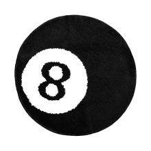 8 Ball Rug - 24 Inch White & Black Rug - Cool Rugs and Aesthetic Rugs for Bedroom & Living Room