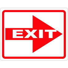 Exit With Right Arrow Sign. 8x12 Metal.