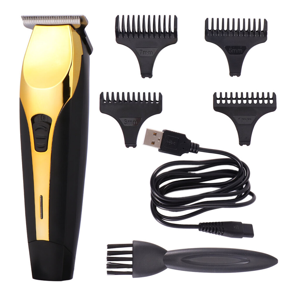 Golden Hair Clipper Cordless Rechargeable Hair Trimmer Haircut Kit For Men (Golden)