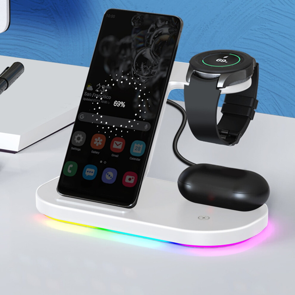 Txmfgh Desktop Standing Three In One Wireless Charger Intelligent Lighting 15W Fast Charging Multifunctional Wireless Charging 9193271559788