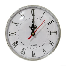 130mm Quartz Clock Insert with Roman Numerals, Silent Movement, Gold Silver Trim for DIY Replacement