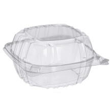 VeZee Model # C53PST1|5.38"X5.25"X2.62" ClearSeal Hinged Lid Plastic Container Use for Take-out/to-Go Food, Sandwiches, Cake, Salad:25CT