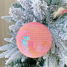 10CM Christmas Ball Xmas Ornament Christmas Tree Decoration Hanging Pendant Pink Chrismas Tree Pendants Ornament Home Decoration