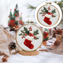 NAZISHW Christmas Embroidery Kit DIY for Adults & Kids, Stamped Patterns, Compatible with Handmade Gift Ideas – Beginner Friendly