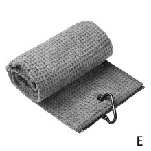 GUIREN XCSM Tri-fold Microfiber Golf Towel with Carabiner Clip, 50x30 cm