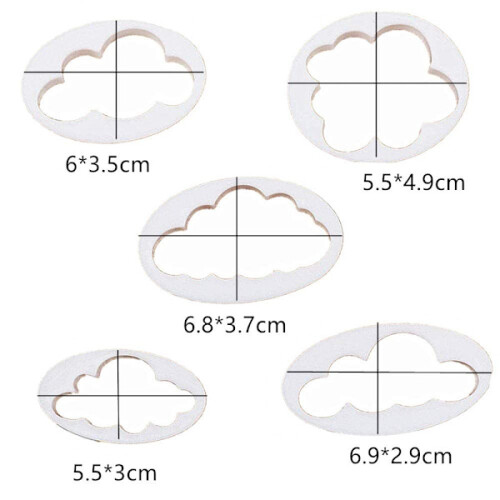 5pcs cloud fondant cutter plastic cake cookie mold 1