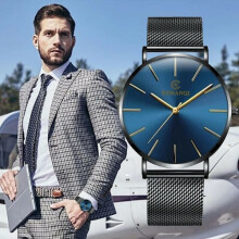Ultra-thin Watch - Quartz Watch for Men - Watch Black