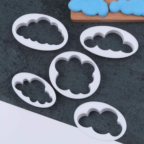 5pcs cloud fondant cutter plastic cake cookie mold 2