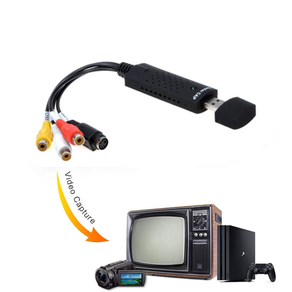 Audio Video Converter, Usb 2.0 Capture Card Adapter Grabber Transfer Vhs Usb Tv Video To Digital Dvd Converter 9418476331695