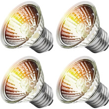 4-Pack Turtle Heat Lamp, 25/50/75W UVA UVB Reptile Turtle Bulbs for Amphibian Tanks, Terrariums and Cages, Works with Various Lamp Fixtures 25W