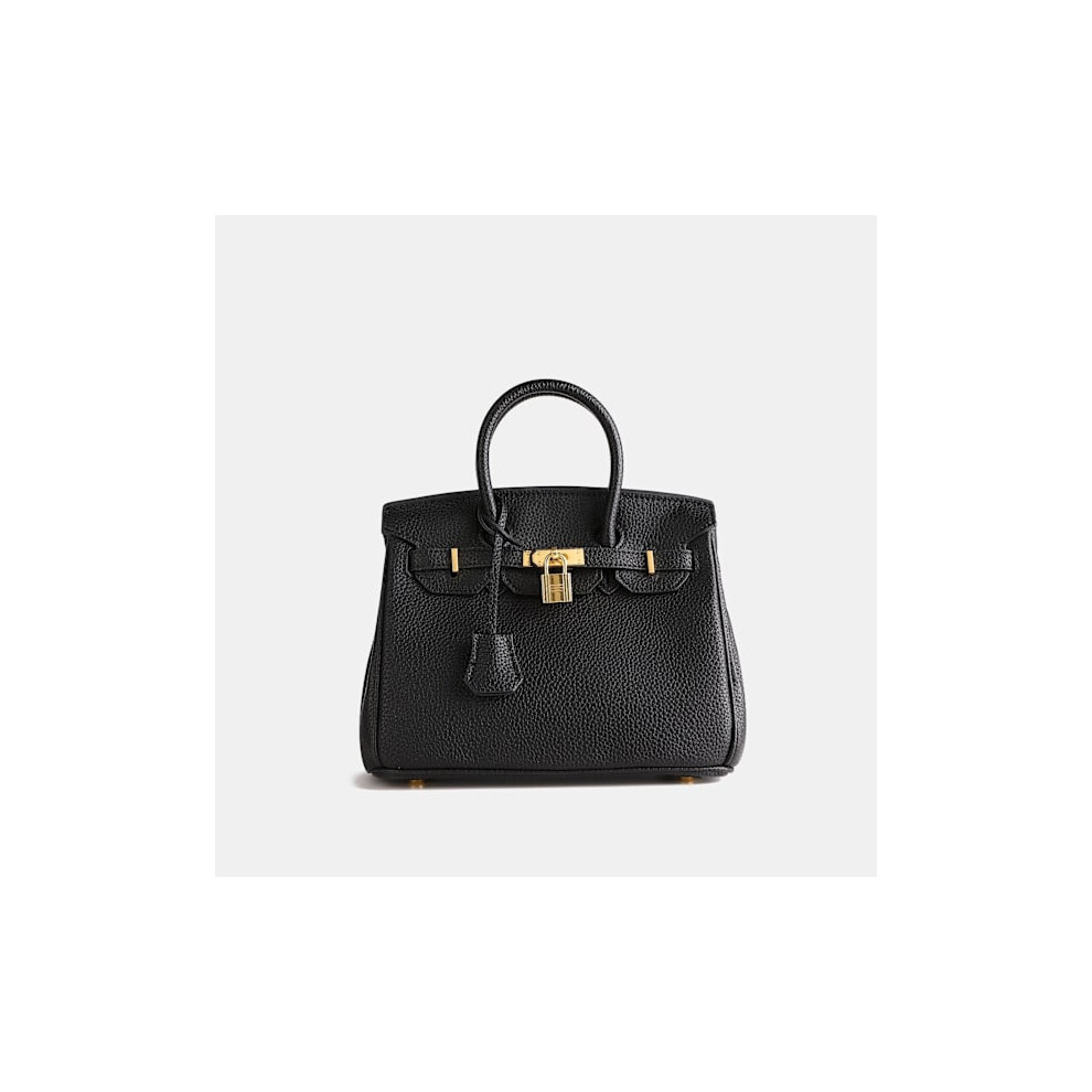 Stylish Lychee Patterned Classic Platinum Bag Women's Bag Luxury Large Capacity Shoulder Crossbody Handbag 30Cm Black 9130661611237