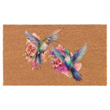 Welcome Doormat Coco Coir Door Mat Gift Watercolor Hummingbirds White (24" x 16")