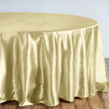 Efavormart 108" CHAMPAGNE Wholesale Linens SATIN Round Tablecloth for Kitchen Dining Catering Wedding Birthday Party Events