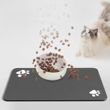 Warkul Pet Feeding Mat Compatible with Rubber Bowls, Fast Absorption, No Stains, Quick Dry, Non-Slip Paw Pattern