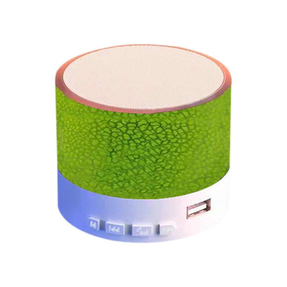 Paveos Mini Bluetooth Speaker With Subwoofer, Portable Outdoor & Desktop Use, Luminous Compatible With Headphones, Home Audio Adapter Green 9170372839742