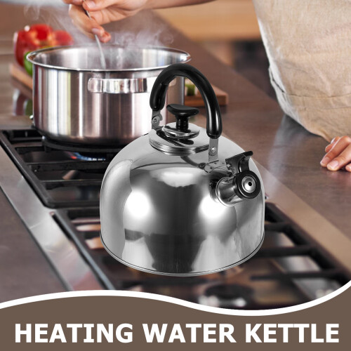 1pc Household Stainless Teakettle Whistle Tea Kettle Boiling Teapot (Silver) 1
