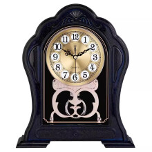 Retro Mantel Clock Silent Quartz Pendulum Vintage Table Design Battery Operated for Home Decor