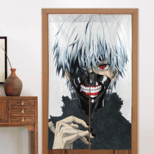 Kaneki Ken Door Curtain for Doorway, Pattern Print Blackout Privacy Window Curtain, Room Divider Curtain Tapestry Home Decor, 34" W X 56" L