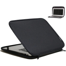 15-15.6 Inch Foldable Laptop Sleeve Case Bag Pouch Cover Notebook Carrying Flip Case - Black