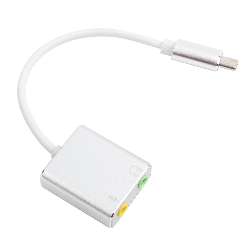 Fyearfly Tarjeta De Sonido, Adaptador De Audio De Tarjeta De Sonido Estã©Reo Externo Tipo C De Aleaciã³N De Aluminio De 3,5 Mm Ez1247 9165521387458