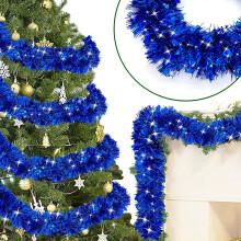 Dalrosia 8PCS Tinsel Garlands for Christmas Tree Decor, Thick & Thin Metallic Streamers Xmas Garland Holiday Decorations, Each 6.56FT