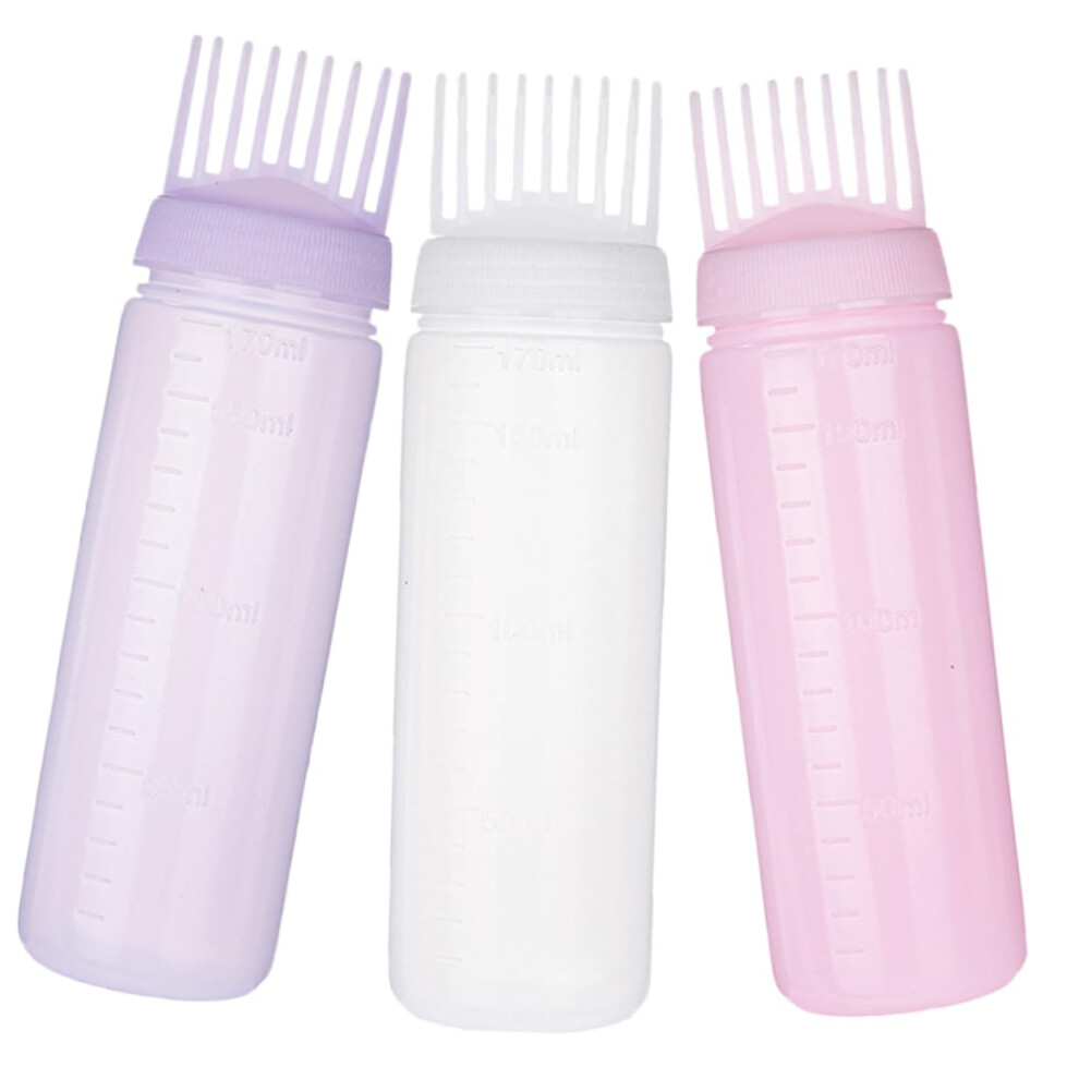 Hair Dye Applicator Bottle with Comb Tip for Precise Root Application, 3pcs Reusable Set