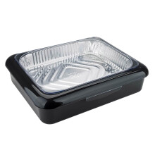 Aluminum Foil Tray Holder Set, Covered & Insulated, Stackable Nonstick Baking Racks for Cooking, Travel, Picnics